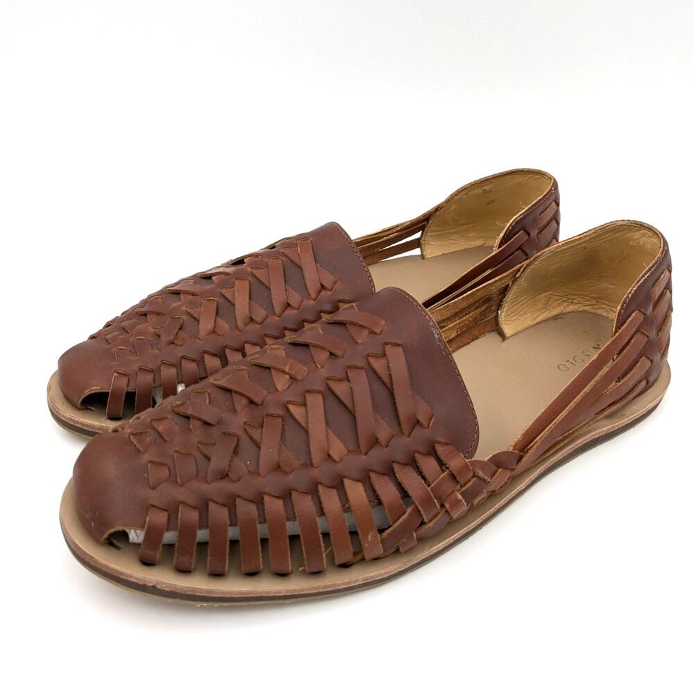 Nisolo Huarache Women's Brown Leather Closed-Toe Slip-On Brandy Sandal Size US11